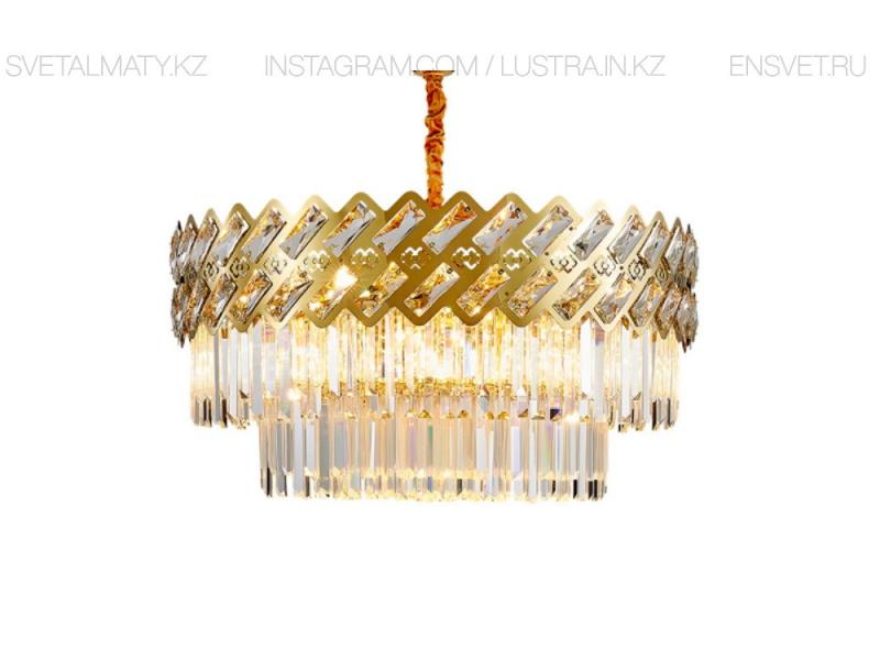 Роскошная хрустальная люстра в стиле Постмодерн, цвет золото, кол-во ламп 12