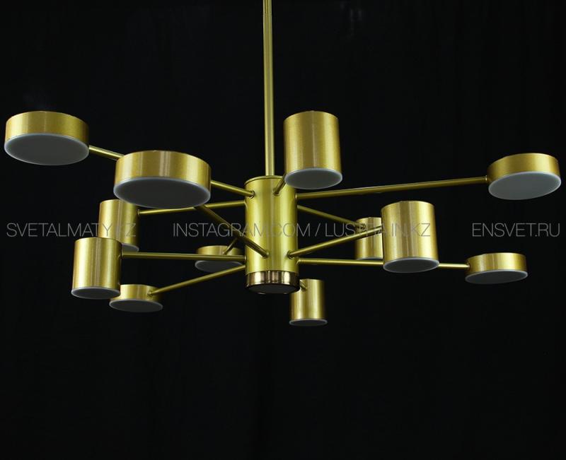 Современная золотая светодиодная люстра на 12 ламп