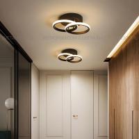 Современный светильник в форме двух кругов для коридора черного цвета для спальни, кухни, коридора_черн