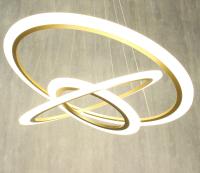 Современная LED люстра 3 кольца матовое Золото