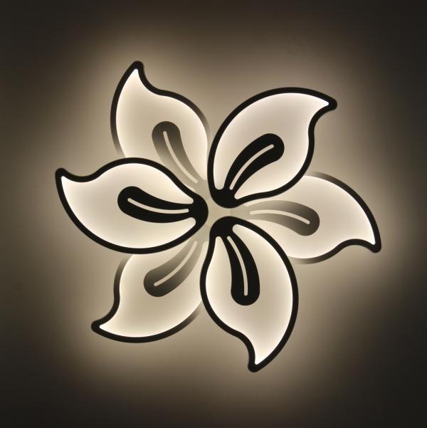 Современная LED люстра с пультом 3 режима, "Цветок", мощность 120w, цвет белый