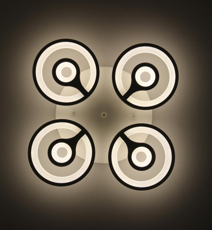 Современная LED люстра с пультом 3 режима на 4 лампы